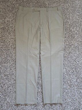 Lauren Ralph Lauren Men's Dress Pants 40x32 Beige Flat Front Stretch Preppy